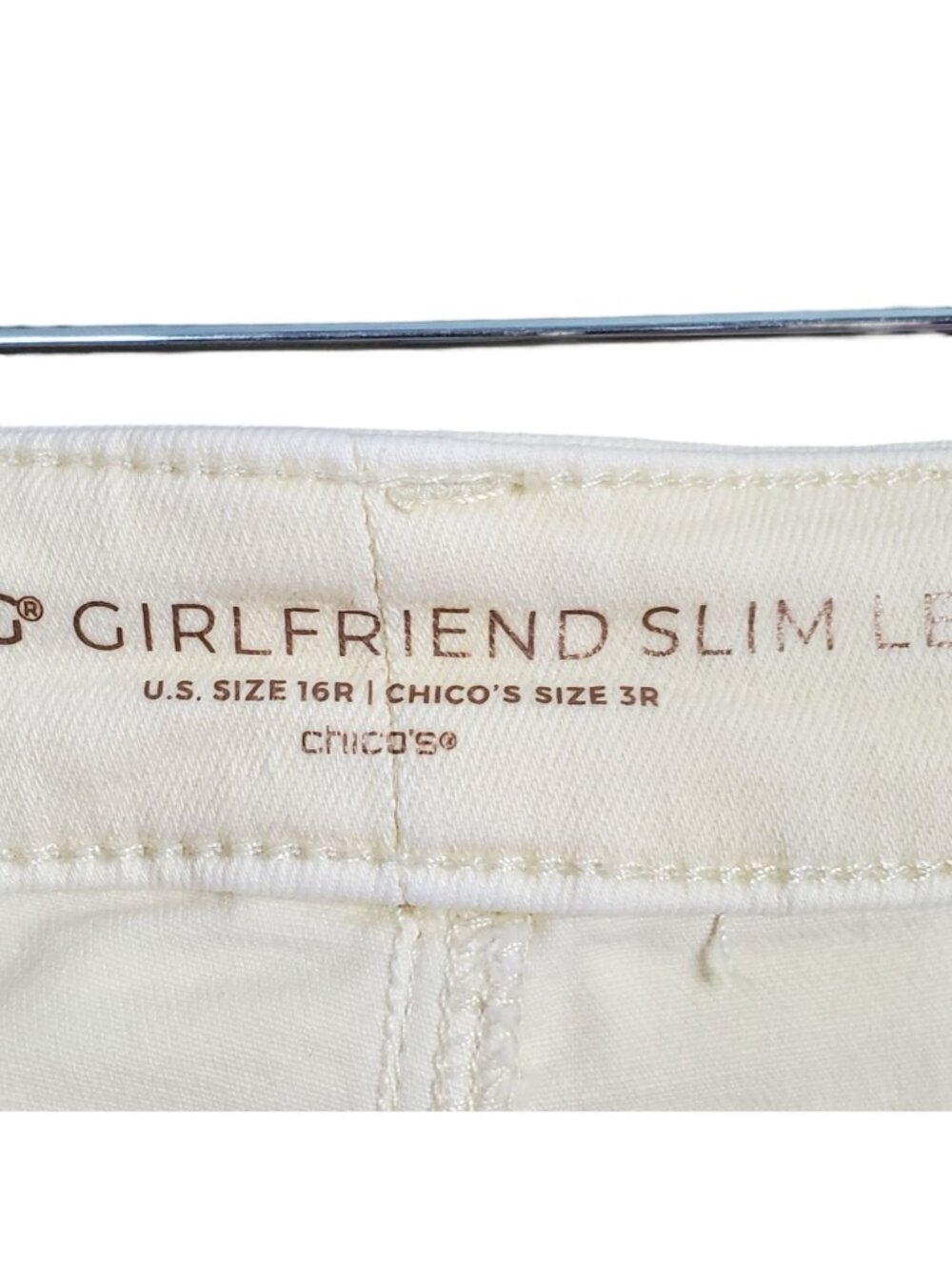 Chicos Size 16 Pants So Slimming Girlfriend Slim Leg Ankle Comfort Casual Yellow - Picture 7 of 9